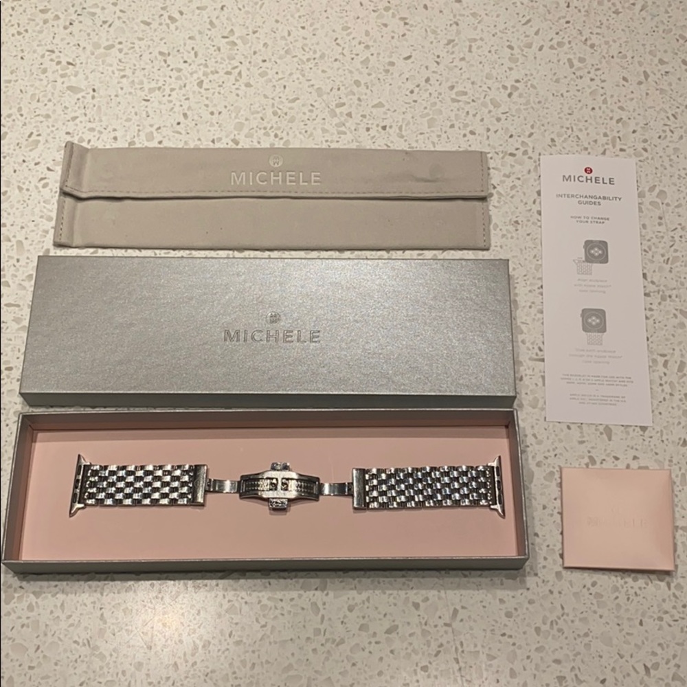 Michele stainless Apple Watch band .